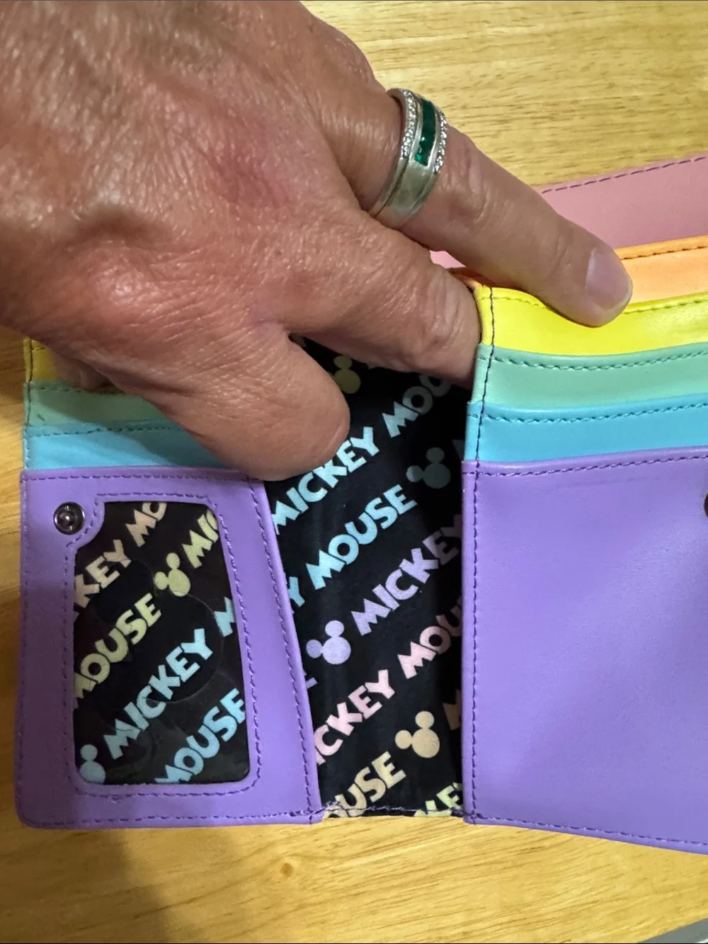 Loungefly White Wallet with Pastel Mickey Mouse Print